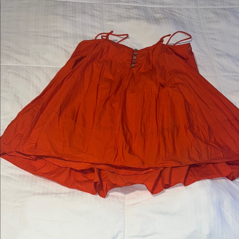 Free People orange Strappy Button-back Dress/ tunic size Small
